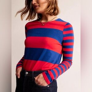 Boden Bea Long Sleeve Breton Stripped T-shirt
